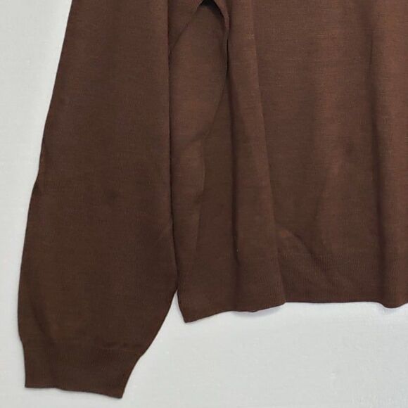 Pronto-Uomo Men's XL 100% Merino Extra Fine Wool Mock Neck Sweater - Picture 4 of 8